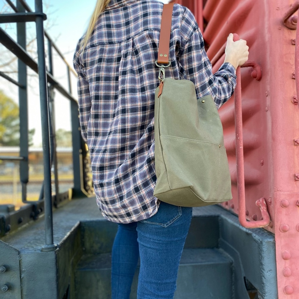 NEW Green Olive Crossbody Shoulder Bag Tote 2 Removable Straps